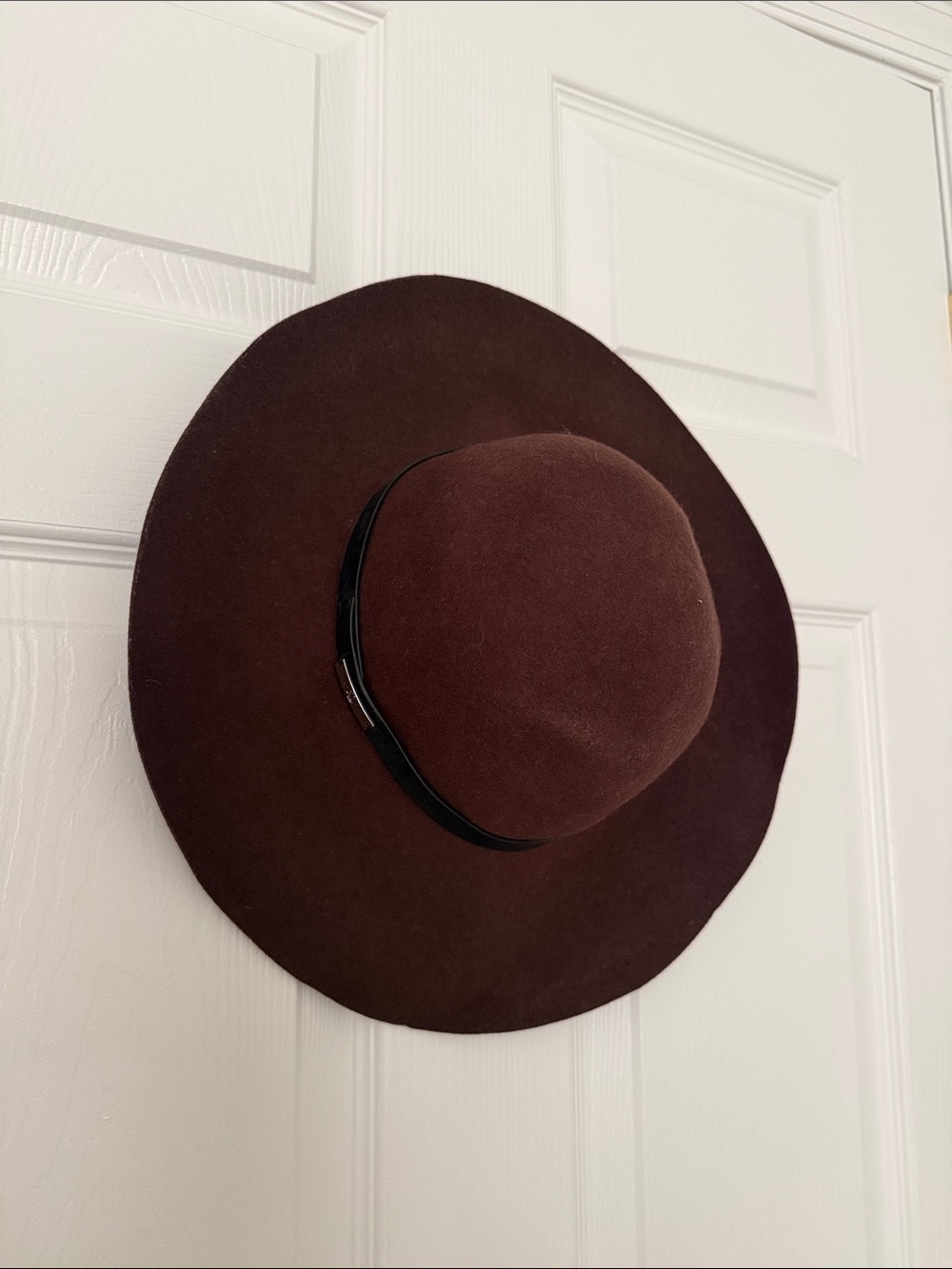 Ralph Lauren Wide-Brim Brown Felt Fedora with Black Band